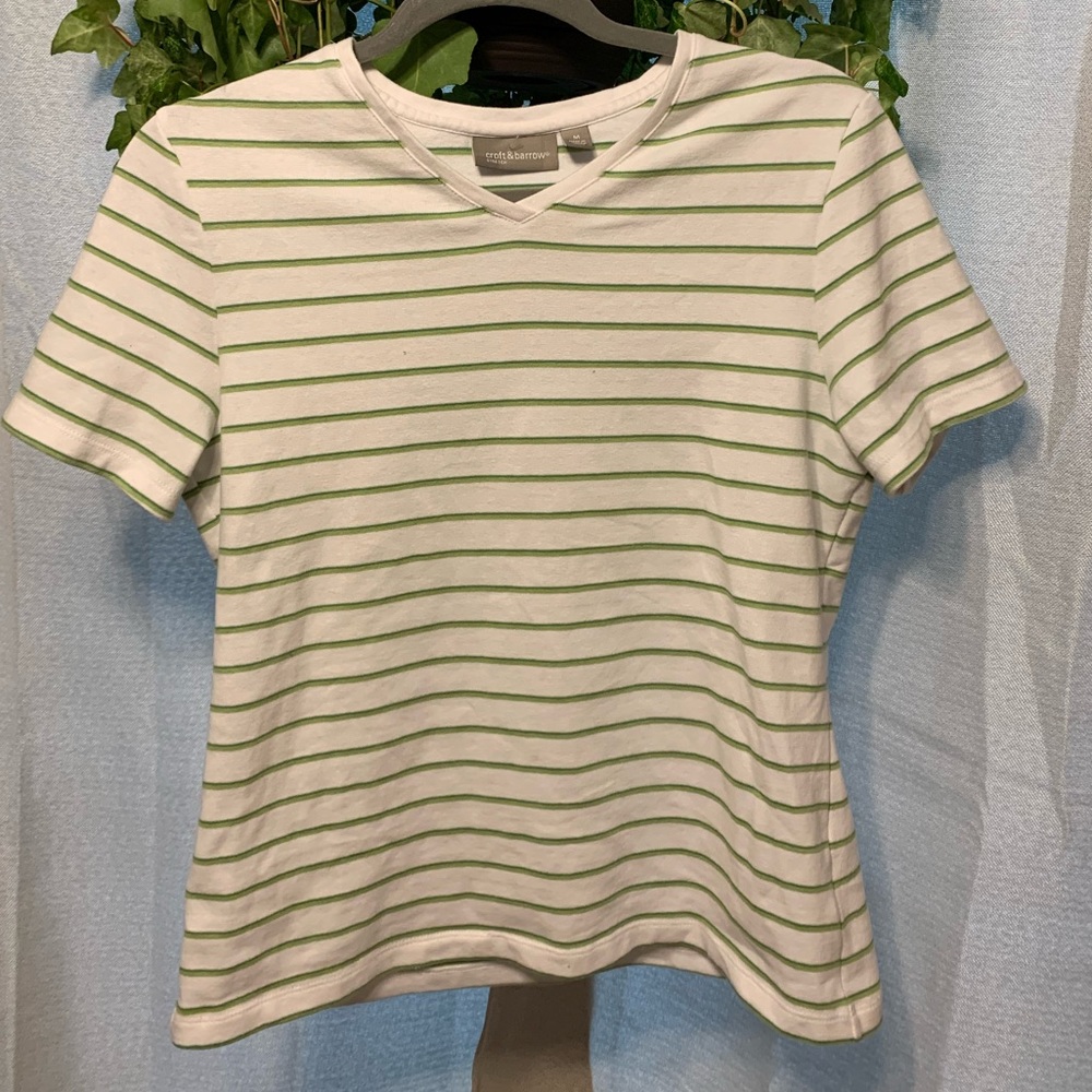 ☆ green striped short sleeve shirt